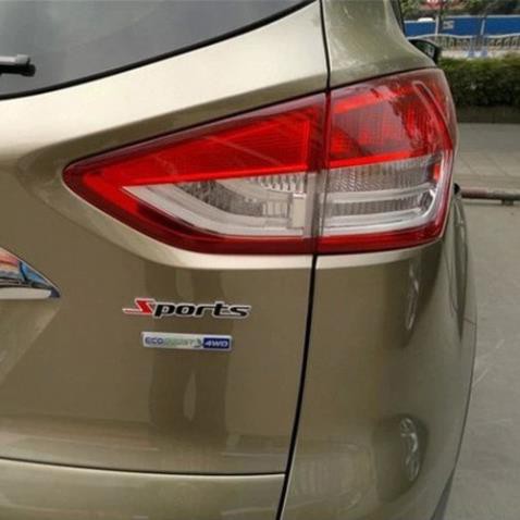 Decal chữ SPORT kim loại trang trí ô tô xe máy