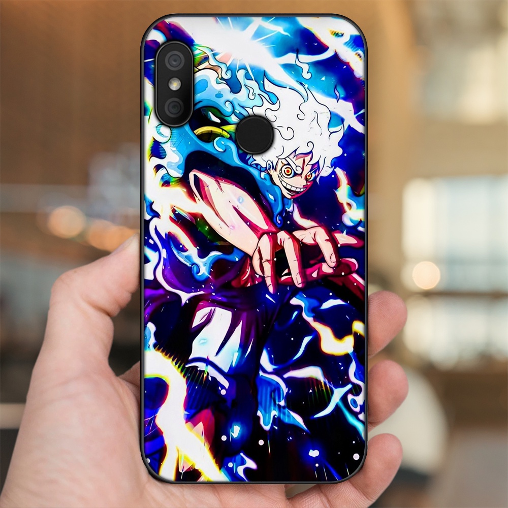 Ốp lưng Xiaomi Redmi 6 Pro, Mi A2 Lite viền đen in hình Luffy One Piece