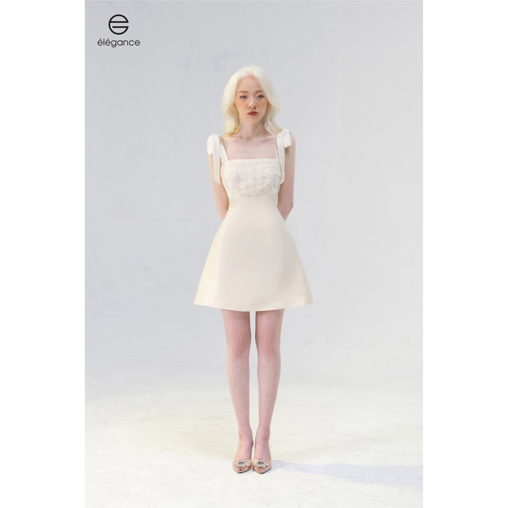 Váy Elise Dress thiết kế hai dây thắt nơ kết hợp cùng hoạ tiết ren 3D tinh tế