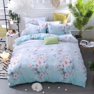 hè: bộ chăn ga gối 4 mùa lụa tencel chất liệu mềm mát mịn