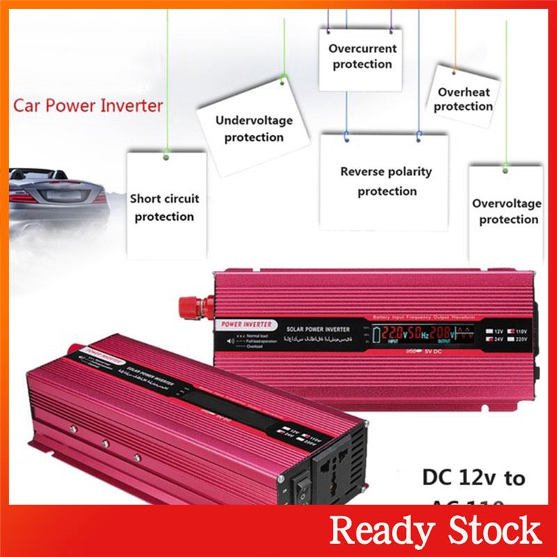 Ready Stock Solar Power Inverter Auto Inverter 2000W Peak Modified Sine Wave LED Portable