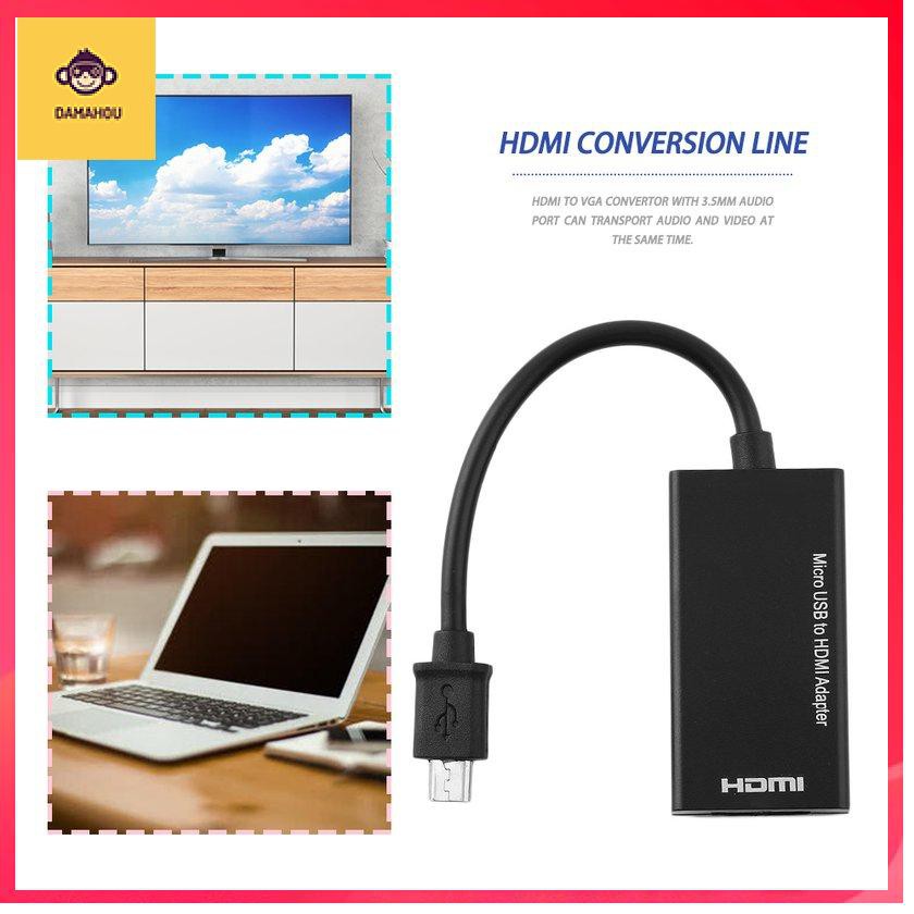 Cổng hiển thị Cổng chuyển đổi Cáp chuyển đổi Micro USB sang HDMI Đen 12cm