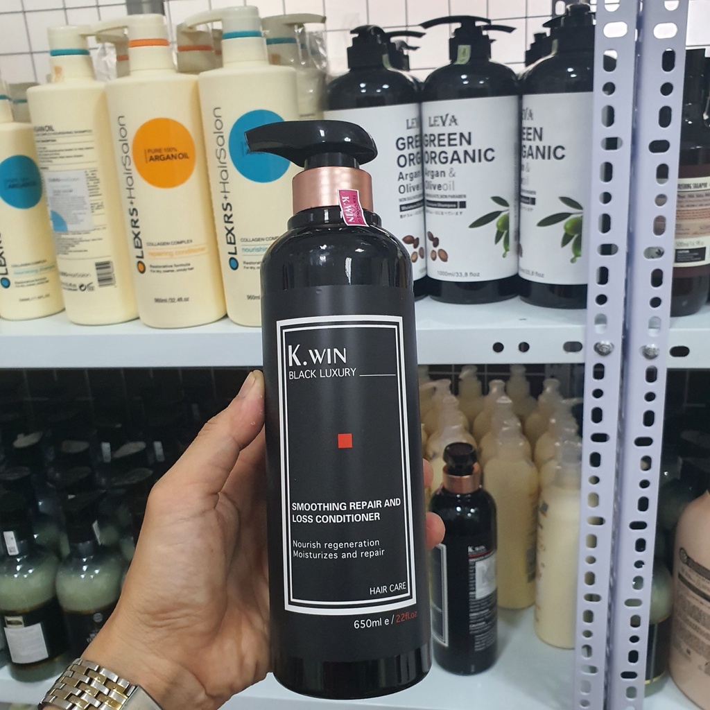 Dầu Gội Xả K.win Black Luxury Hương Nước Hoa phục hồi ngăn gàu, ngăn dầu, chống rụng cặp 650ml - 1000ml hàng hiệu chính