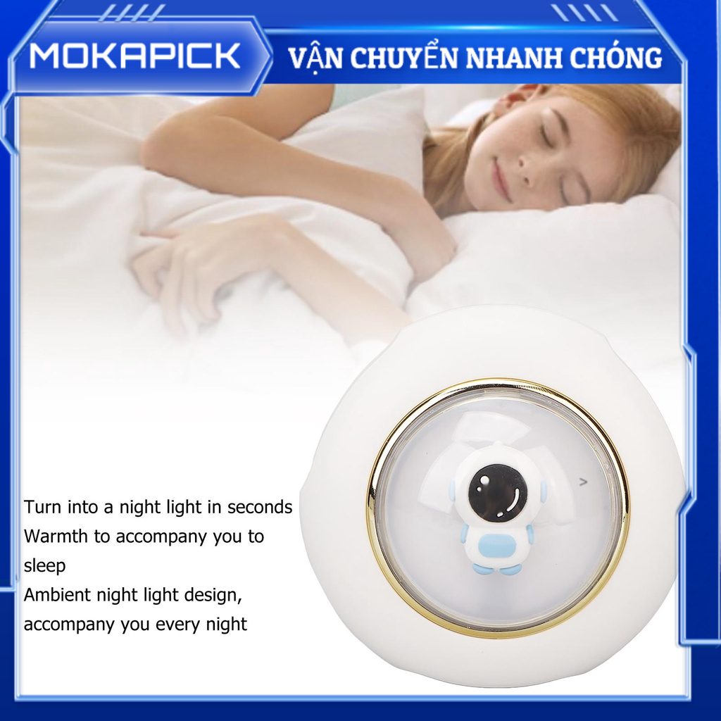 Mokapick Máy sưởi tay có thể sạc lại USB di động điều chỉnh 4000mAh với đèn ngủ màu trắng