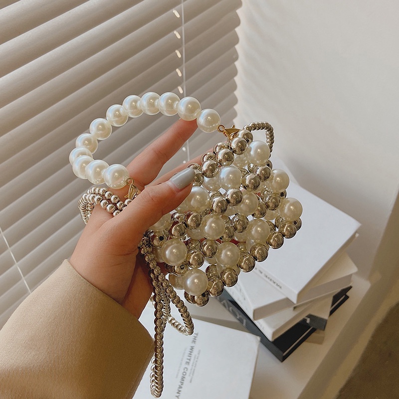 Túi đeo chéo Mini đính hạt thời trang Hàn Quốc 2022