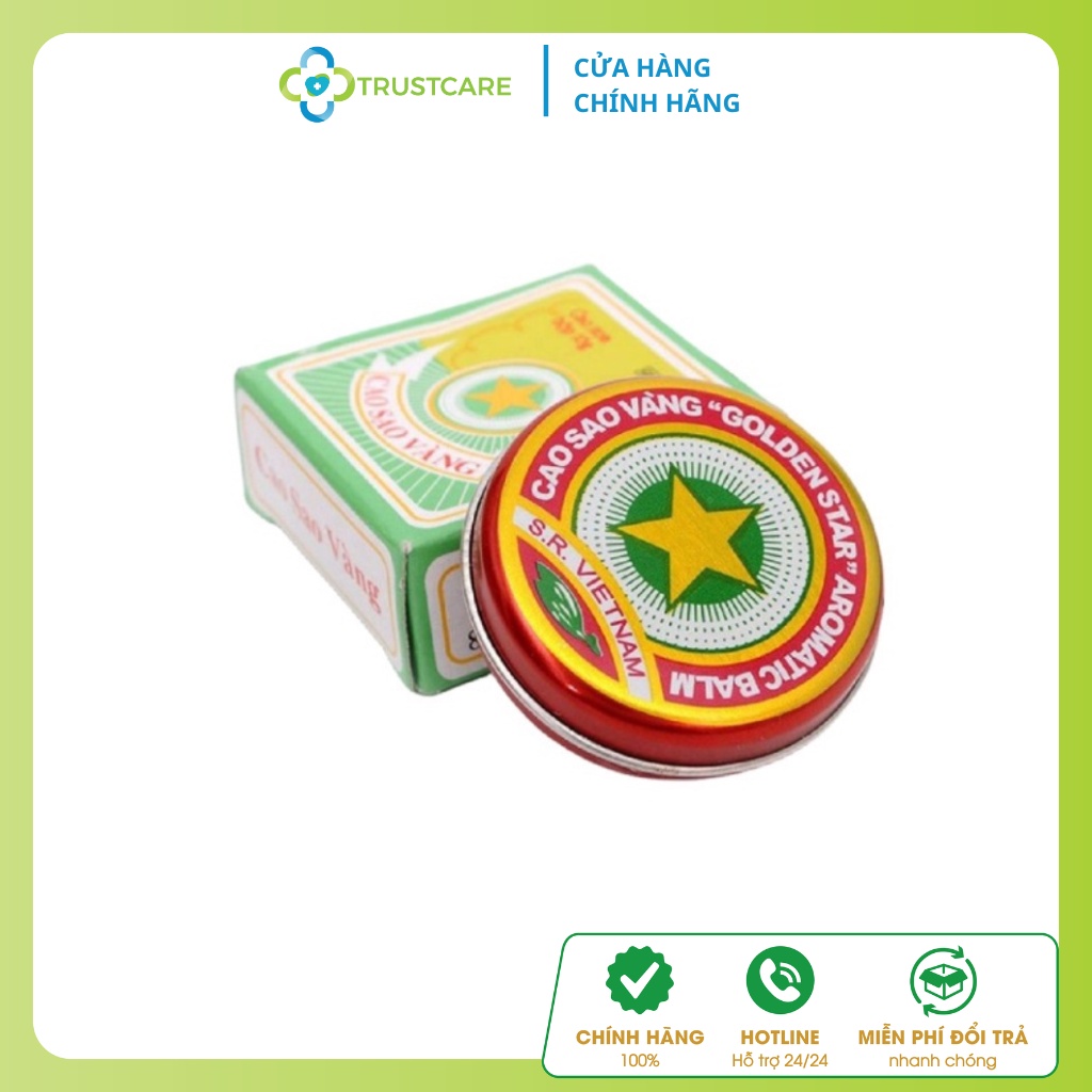 Cao sao vàng Tw3, Dầu cù là, giảm nhức đầu, say xe, đau bụng với Long não Hộp 3g - Trustcare