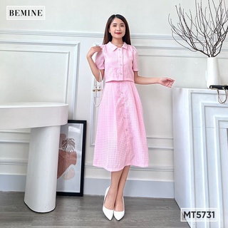 Set áo sơ mi chân váy đính nút BEMINE MT5731