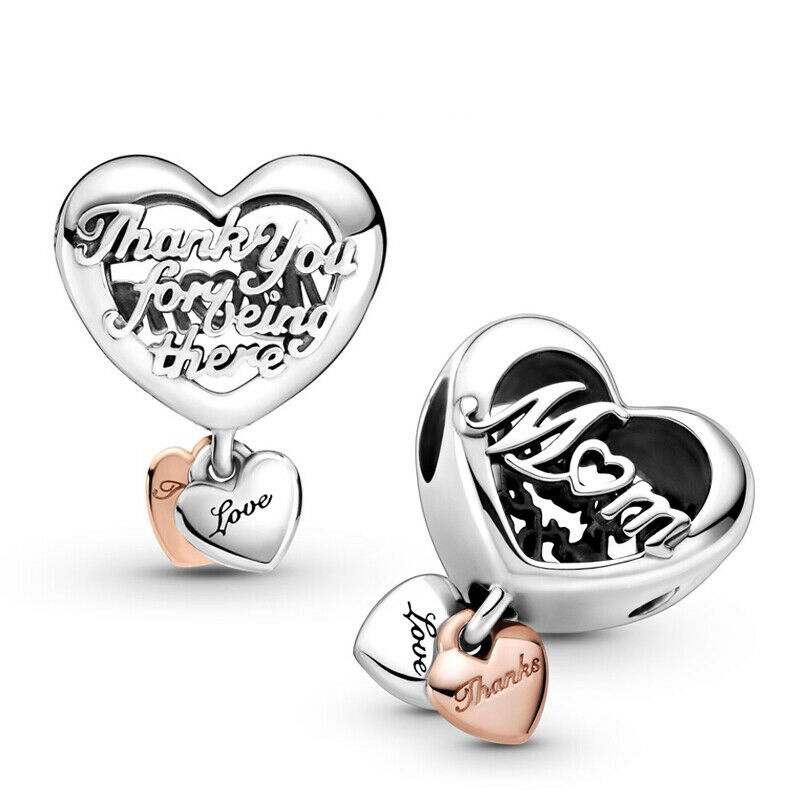 Mum & Timeless Mặt Dây Chuyền Hình Trái Tim Trong Suốt Lấp Lánh DIY Mạ Bạc S925