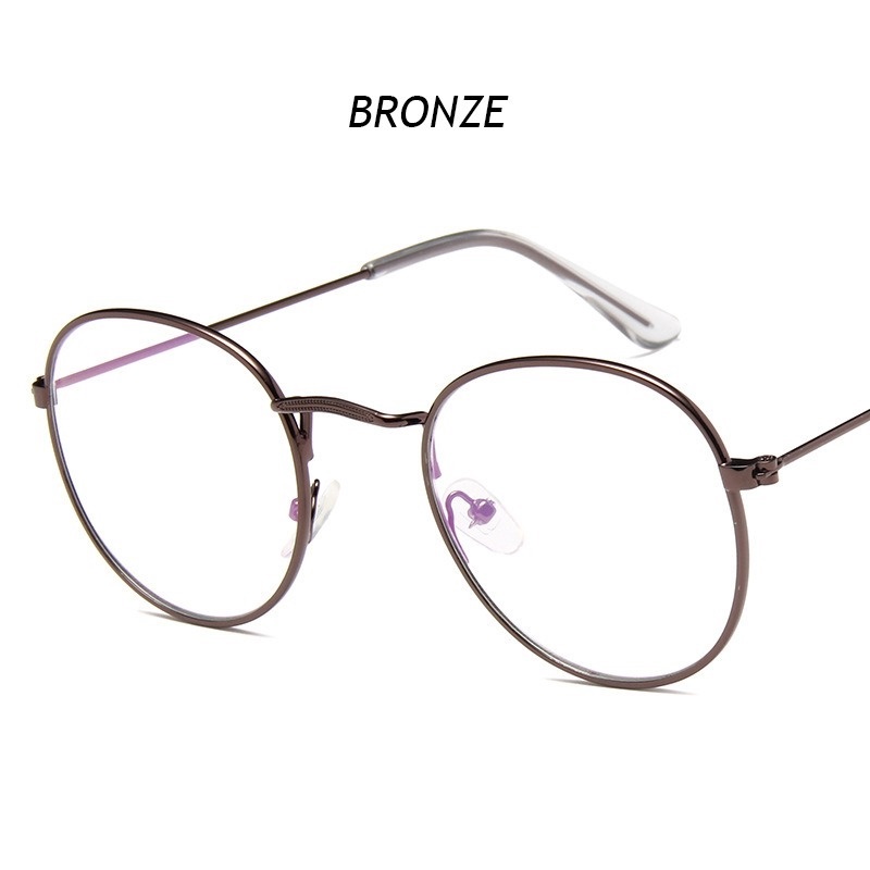 (KIQI-FASHION) COD Mắt kính gọng tròn chống ánh sáng xanh phong cách Hàn Quốc thời trang cho nam và nữ