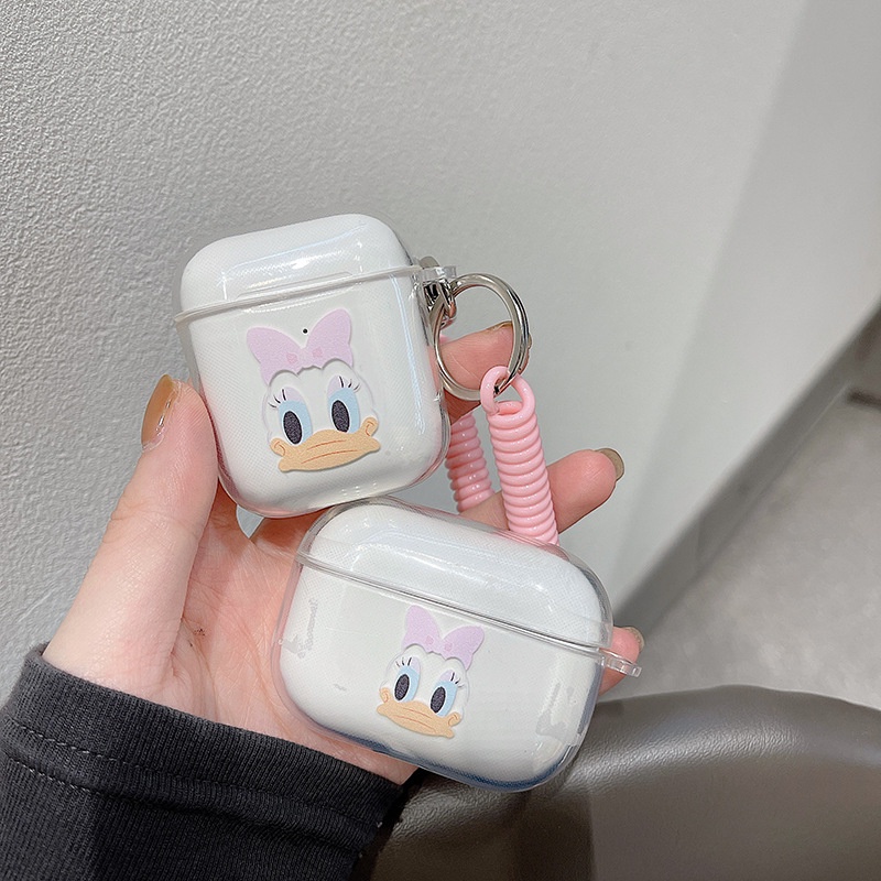 Vỏ Bảo Vệ Hộp Sạc Tai Nghe airpods 1 2 Pro 3rd Generation Pro 1/2 Trong Suốt Chống Sốc Họa Tiết Hoạt Hình Kèm Dây Đeo Kiểu Nhật Hàn