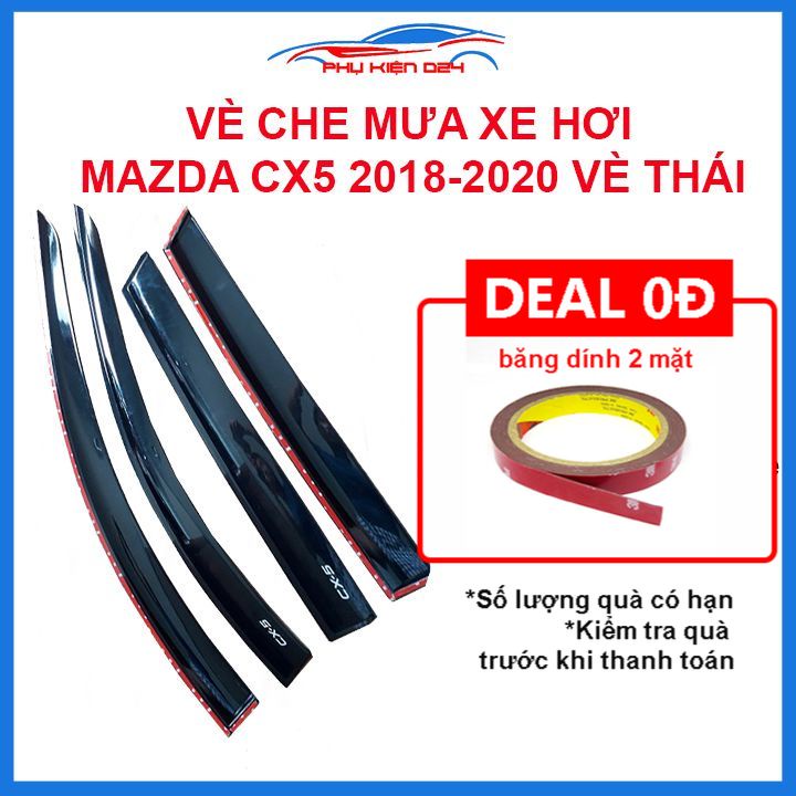 Vè mưa Mazda CX-5 2018-2019-2020 vè đen che mưa bảo vệ trang trí xe