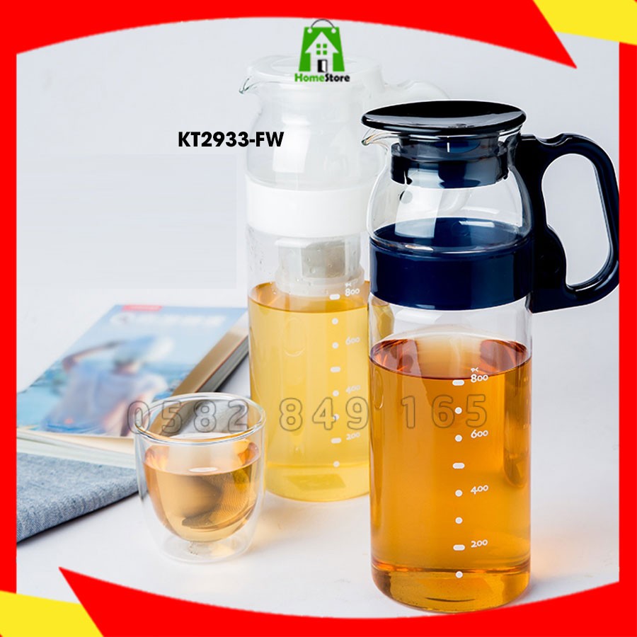 [NHẬT BẢN] Bình nước thủy tinh chịu nhiệt cao cấp Iwaki - 1300ml @KT2933BL