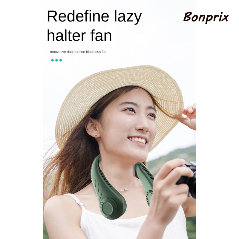 Quạt Làm Mát Mini Đeo Cổ Không Cánh Nhỏ Gọn Tiện Dụng