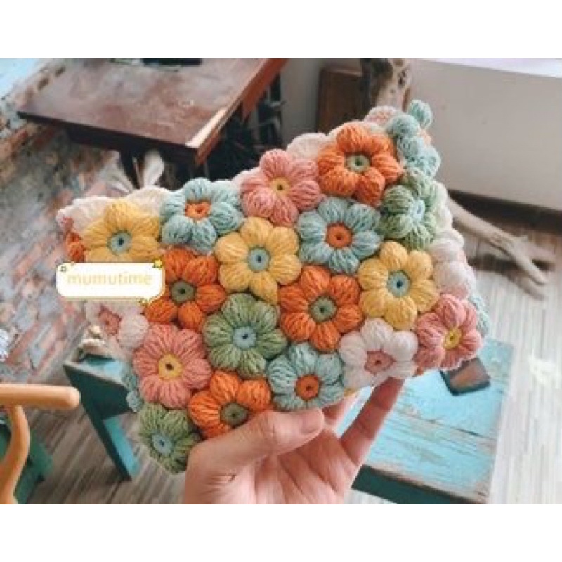TÚI LEN GHÉP HOA. HÀNG HANDMADE