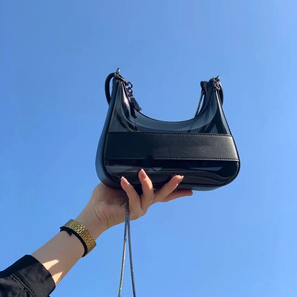 Túi Đeo Chéo Màu Đen Phối Dây Xích Thời Trang Cao Cấp Cho Nữ kf091