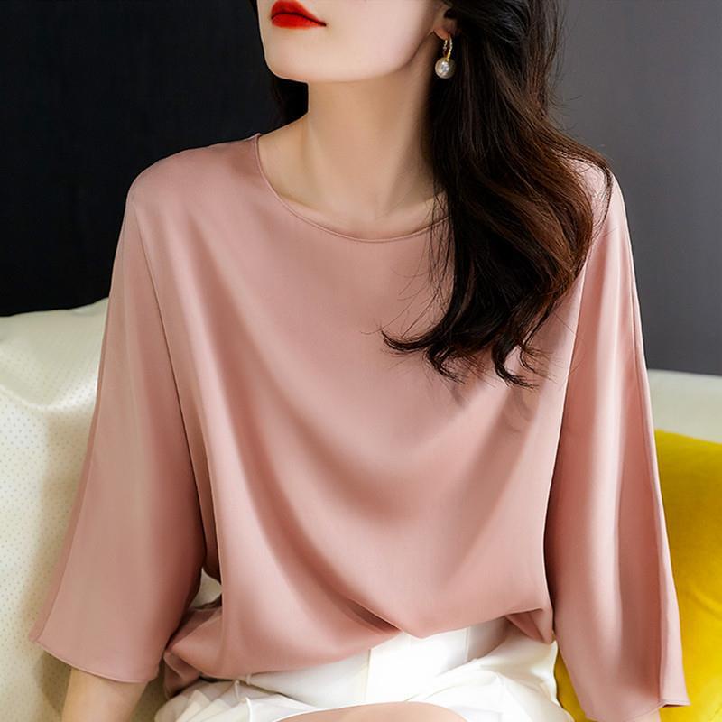 Áo Sơ Mi Nữ Lụa Cổ Tròn EVA