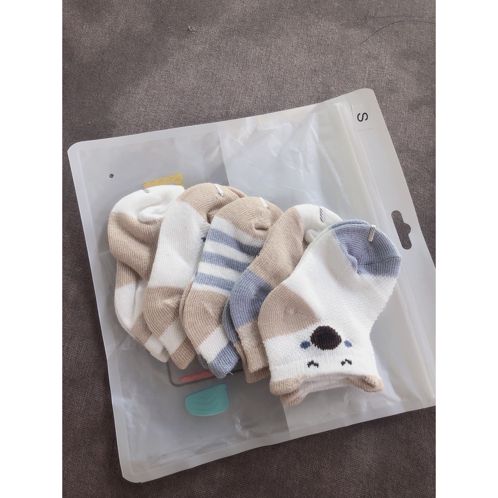 Tất Len Lưới - Set 5 Đôi Tất Len Lưới Pony Kid Hình Thú Mềm Mịn, Giữ Ấm Cho Bé
