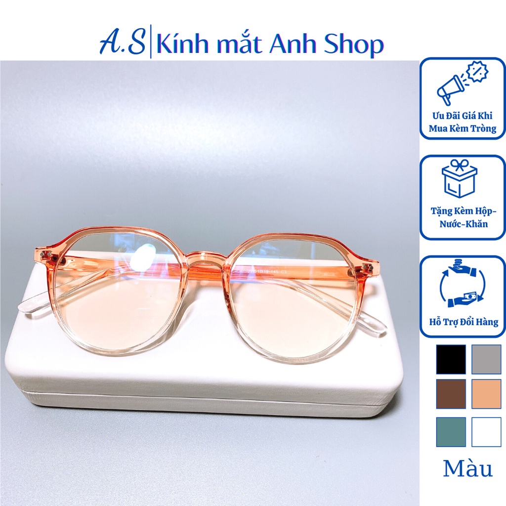 Gọng kính tròn lục giác nam nữ chất liệu nhựa dẻo 2361