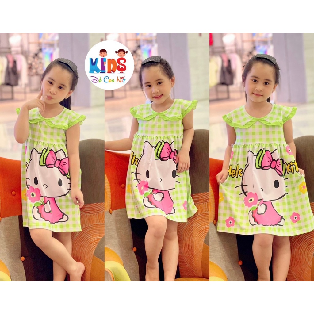 Đầm cổ sen dễ thương thun lạnh cho bé gái - Váy bé gái