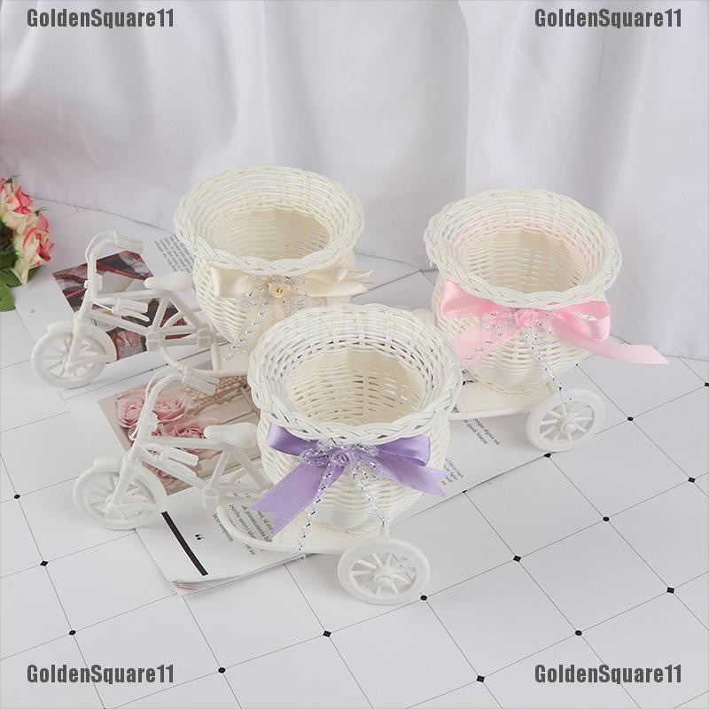 Giỏ Hoa Đan Mây Hình Chiếc Xe Đạp Độc Đáo Trang Trí Tiệc Cưới / Sân Vườn
