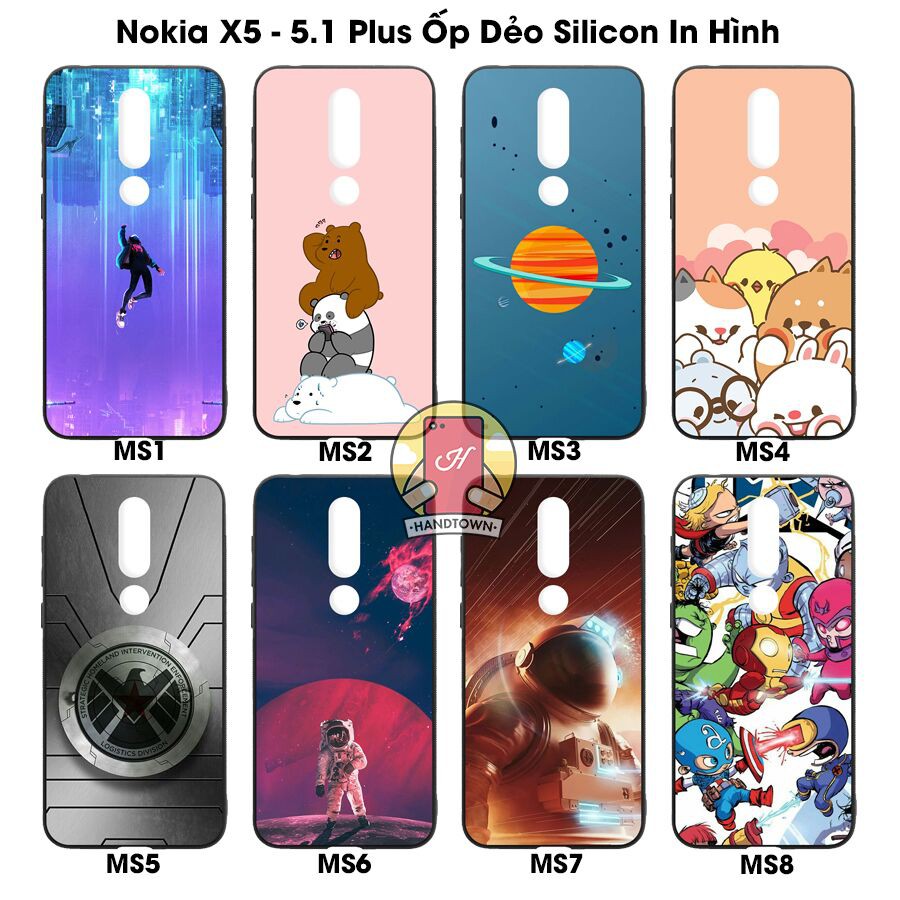 Ốp lưng Nokia 5.1 Plus X5 dẻo trong in hình Phần D