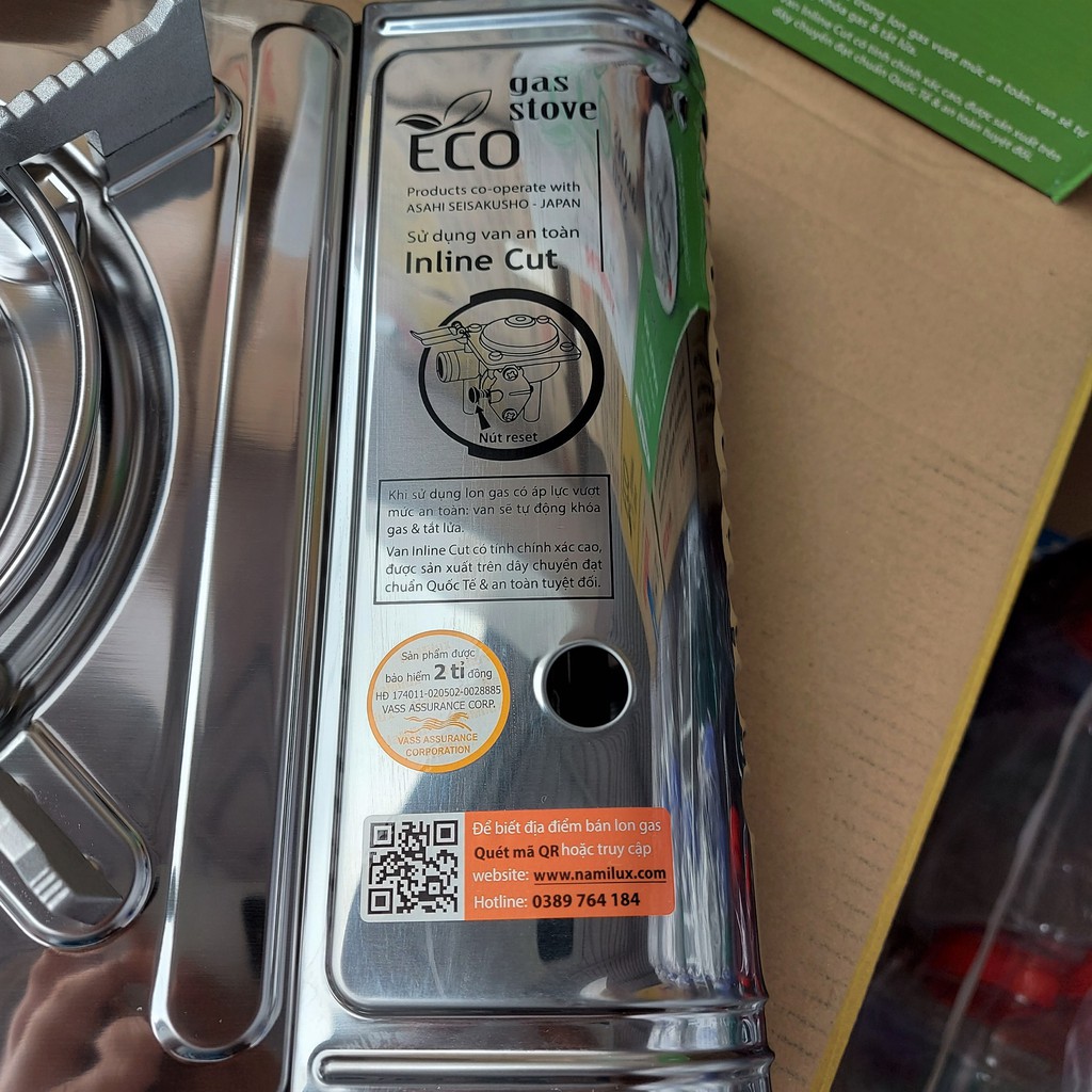 Bếp gas mini Namilux PL1911AS inox van an toàn, giảm khí thải