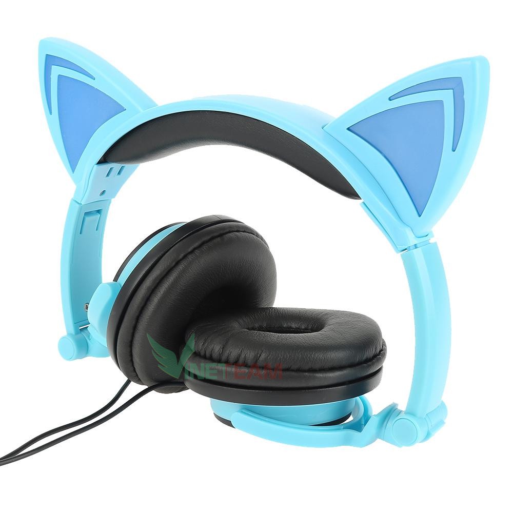 Tai Nghe Headphone Tai Mèo - TTLIFE Xinh Xắn - Có Đèn Led Siêu Cute -DC4119