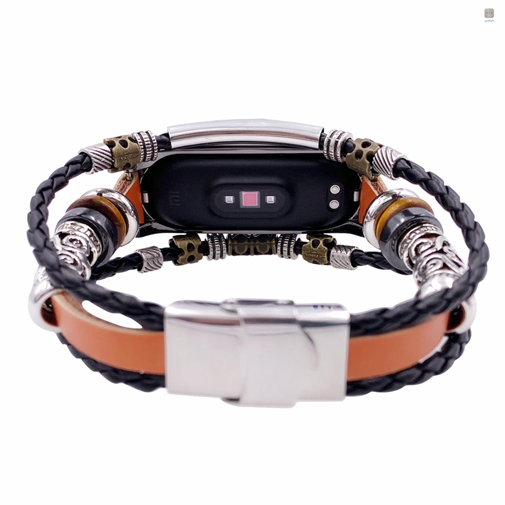 XIAOMI Dây Đeo Tay Thay Thế Chất Liệu Da Phong Cách Retro Cho Mi Band 6/6 NFC