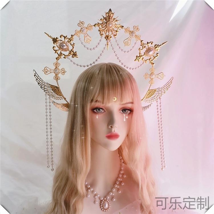 Băng Đô Chính Hãng Lolita Halo Thiên Thần Mặt Trời Thần Apollo Hanfu Bản To Làm Đạo Cụ Chụp Ảnh Nhà Thờ