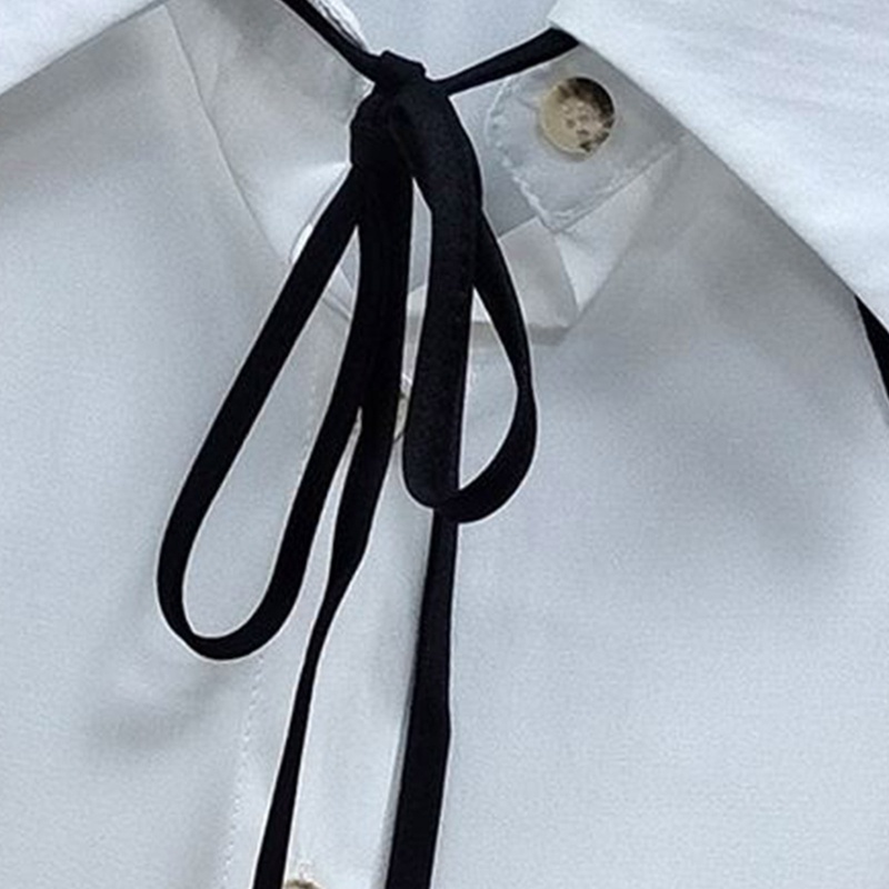 Khăn Choàng Cổ Giả Hai Lớp Thêu Họa Tiết Màu Sắc Tương Phản Thời Trang Cho Nữ Sinh