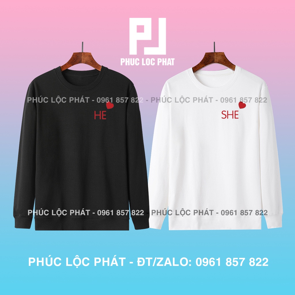 ÁO ĐÔI SWEATER NAM NỮ THU ĐÔNG TAY DÀI NỈ BÔNG MẪU ĐẸP