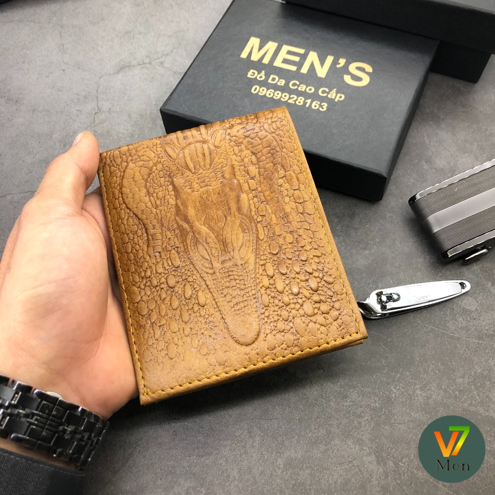 Ví Nam Da Bò Thật 100% Đốt Không Cháy,Bóp Nam BH 12 tháng