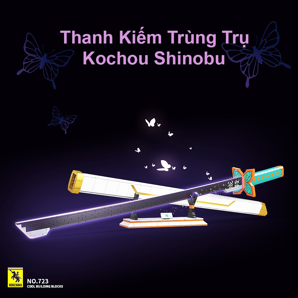 Đồ Chơi Lắp Ráp Kiểu LEGO Thanh Kiếm Nhật Luân Của Kochou Shinobu Demon Slayer 723 Với 778 Mảnh Ghép