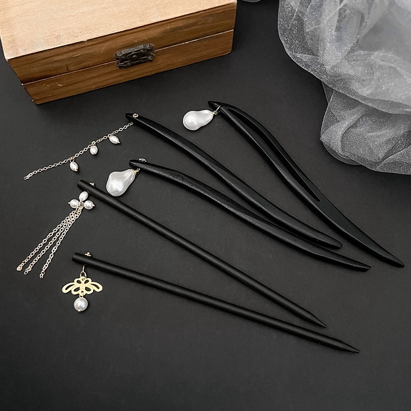 Trâm Cài Tóc Gỗ Mun Cao Cấp Phong Cách Retro Thời Trang Cho Nữ