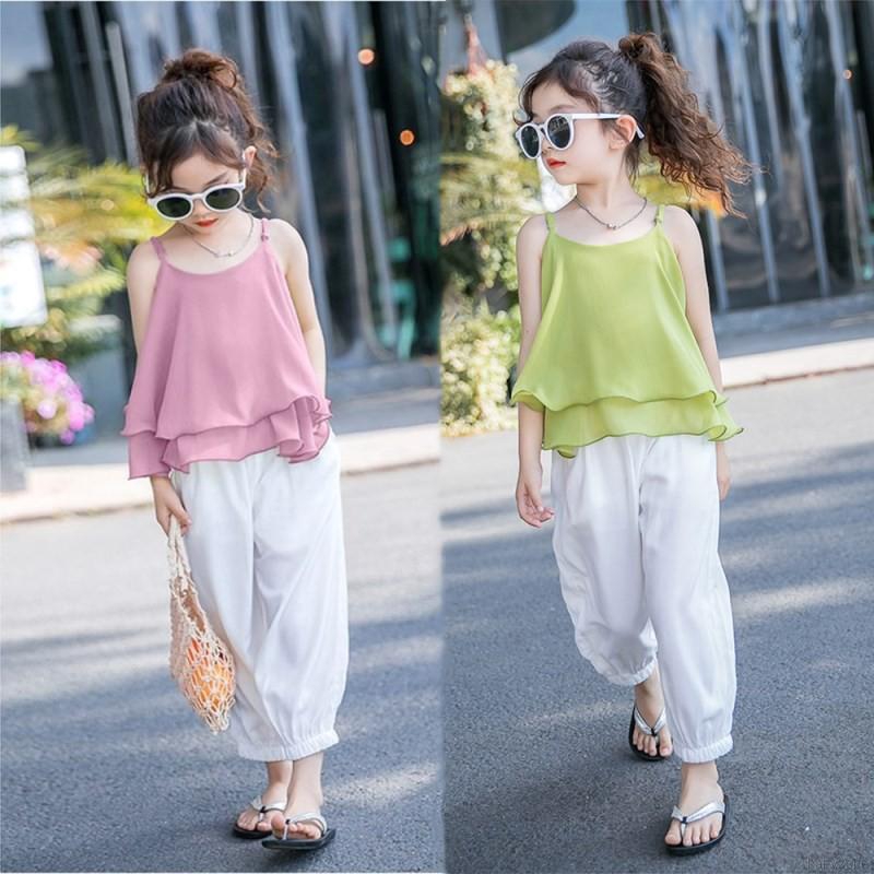 Set Áo Sát Nách+Quần Dài Cho Bé Gái