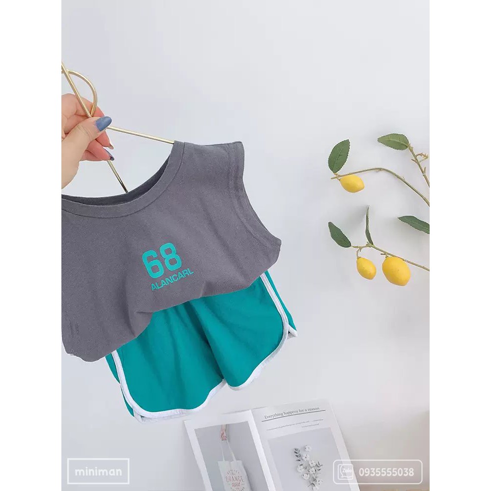 Bộ quần áo cotton mùa hè, dành cho bé. Hoạ tiết 68. Chất vải mát mẻ.