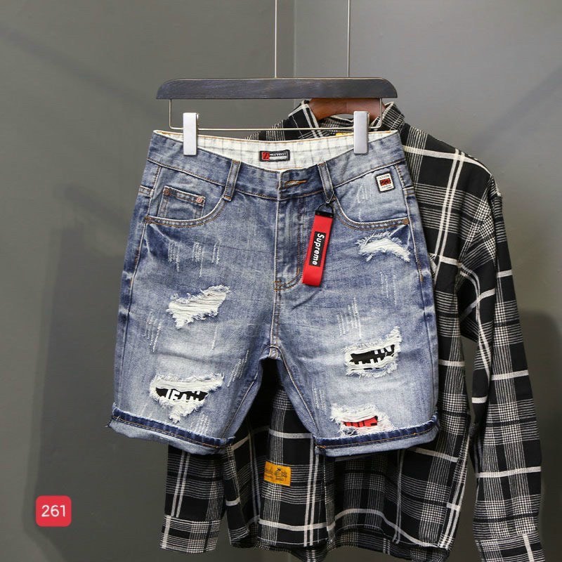 Quần short jean nam xanh rách cao cấp - chất liệu bò co giãn tốt ( Hàng chuẩn shop) Lady-Hn Store88 KV306