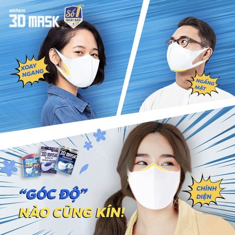 [CHÍNH HÃNG] Full Size S, M, L Gói 5 Miếng Khẩu Trang Unicharm 3D Mask Virus Block Nhật Bản Ngăn Vi Khuẩn | BigBuy360 - bigbuy360.vn