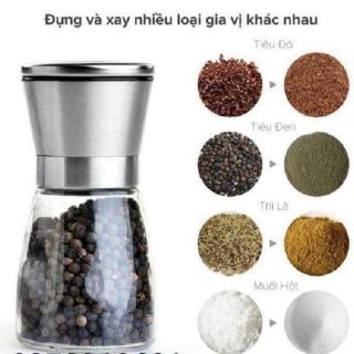 Cối xay tiêu cầm tay nắp inox
