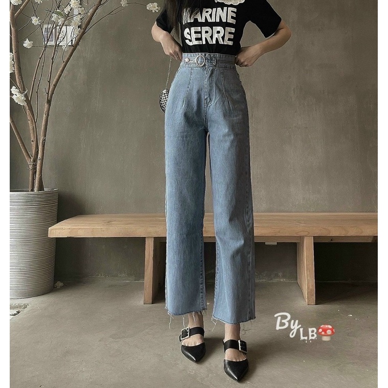 Baggy jean xuông khoen siêu cao