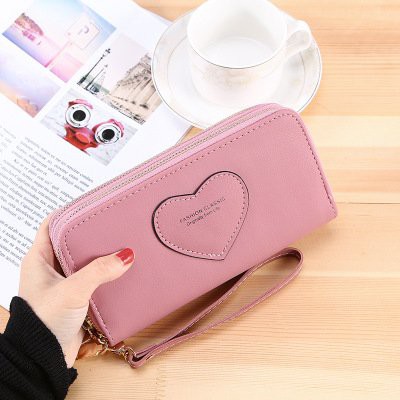 Ví nữ dài G0067 cầm tay 2 ngăn kéo sang trọng, thiết kế hình trái tim dễ thương nhiều ngăn tiện dụng