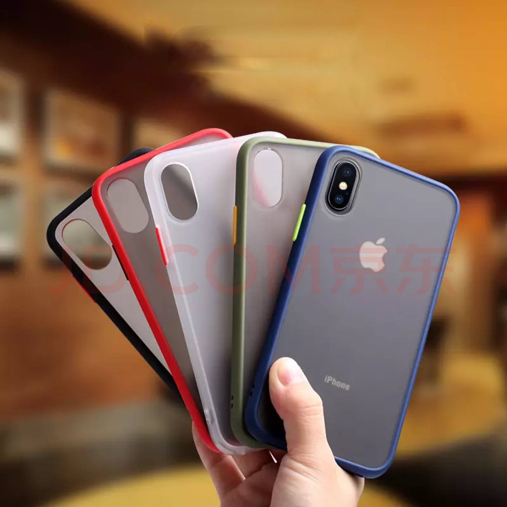 ỐP LƯNG IPHONE NHÁM VIỀN MÀU/Chống sốc full dòng 6/6s đến 11ProMax - H Case