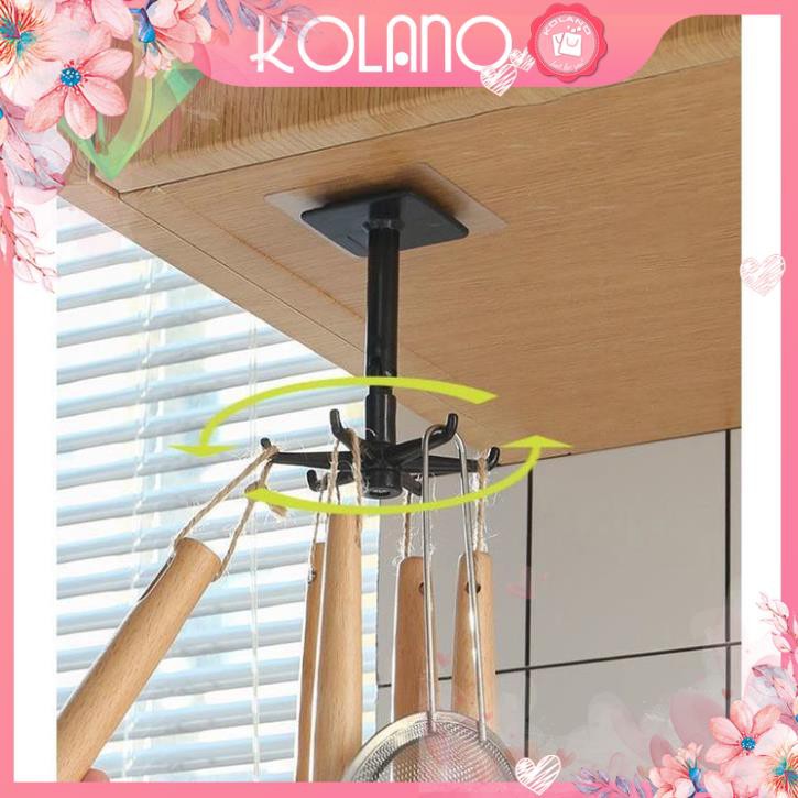 Móc dán tường KOLANO móc treo dán tường, tủ móc xoay 360 độ nhiều bề mặt, tư thế HG-001292