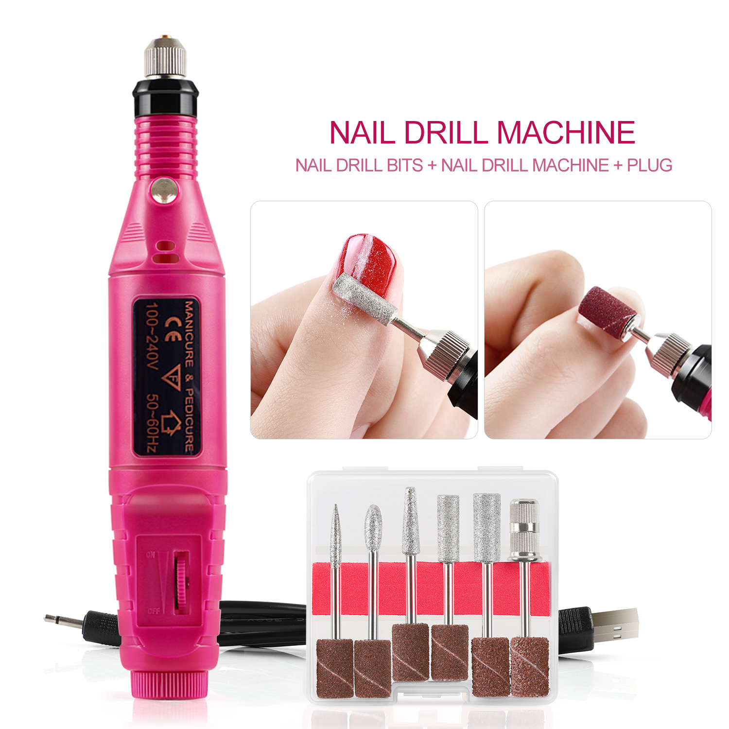 Bộ Máy Mài Móng Tay 24W Uv Gel Kèm 10 Đầu Mũi Khoan 5Ml