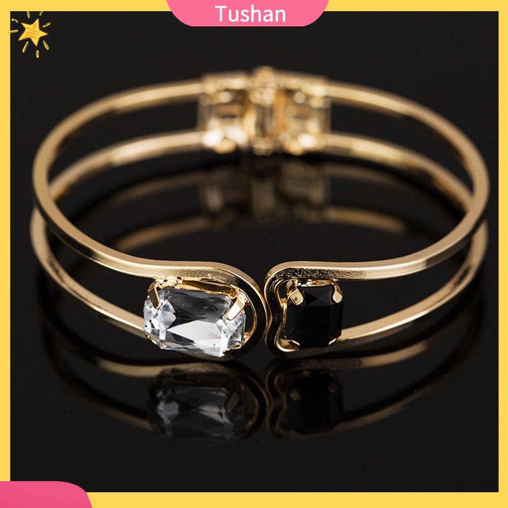 Vòng tay mạ vàng đính đá sang trọng cho nữ