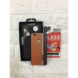 Ốp lưng da cực chất cho hiệu Alons cho Oppo F7 tặng kính cường lưc