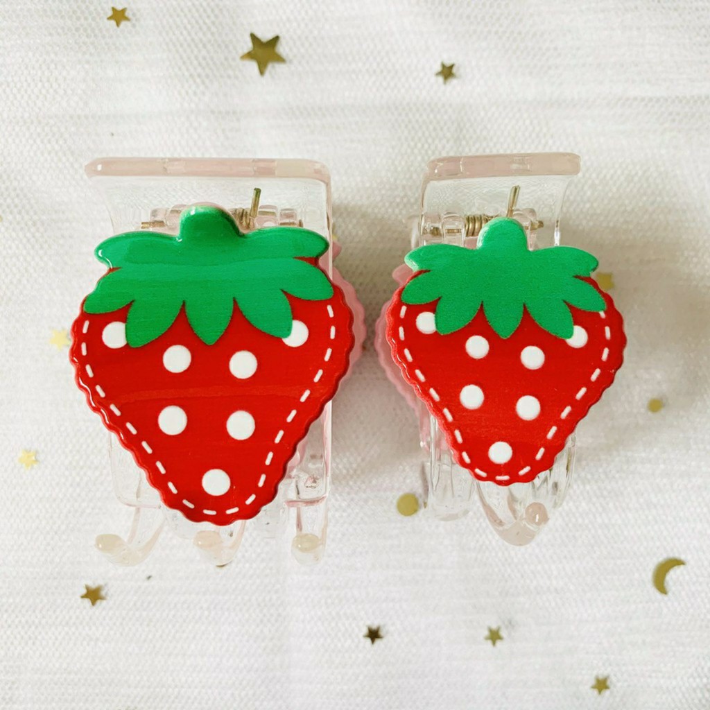 GẤP TÓC, KẸP TÓC 5 RĂNG CÀNG CUA GỌNG TRONG HOA QUẢ (BƠ- DÂU- CAM-THƠM)