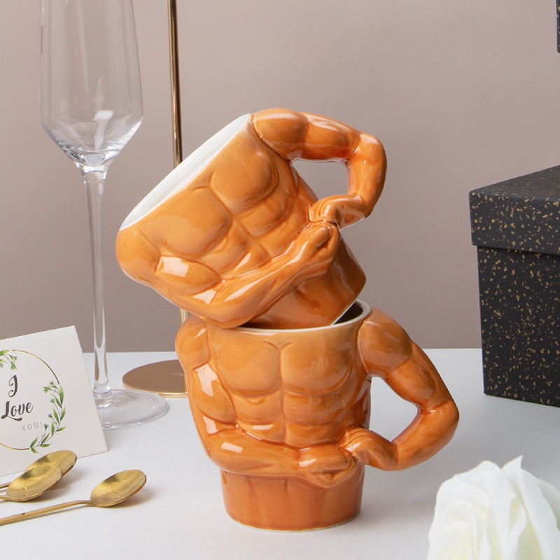 Cốc Sứ Cách Nhiệt Hình Cơ Thể macho Dễ Thương Sáng Tạo Phù Hợp Làm Quà Cho Học Sinh