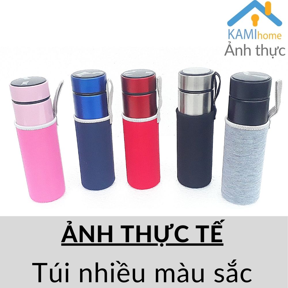 Túi đựng bình ly giữ nhiệt vải co giãn có quai xách cỡ 6x16cm Chọn màu Kami22028