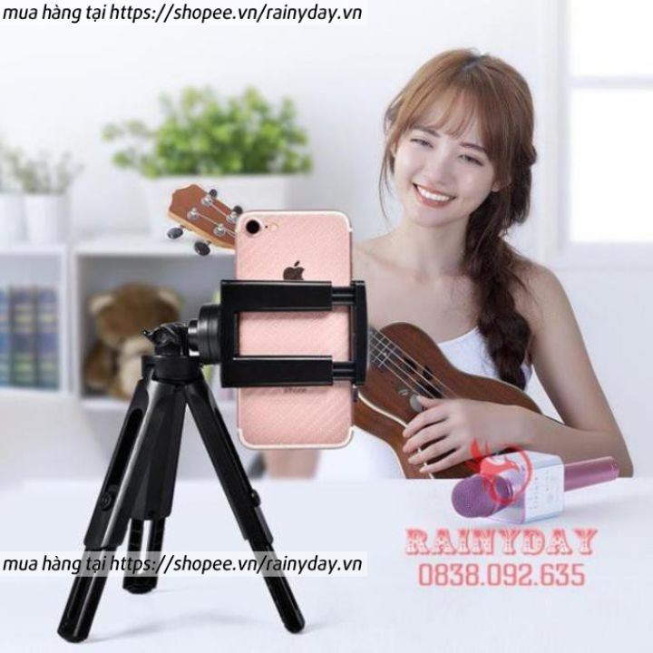 Chân đỡ điện thoại, tripod mini để kẹp điện thoại máy ảnh 3 chân livestream quay phim video chụp ảnh